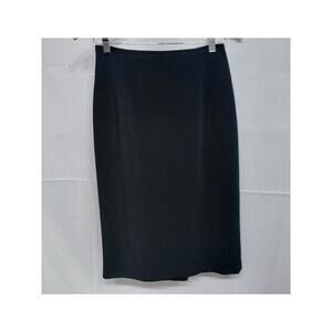 LOUBEN Wool Blend Pencil Skirt Black Solid Lined Women Size 2